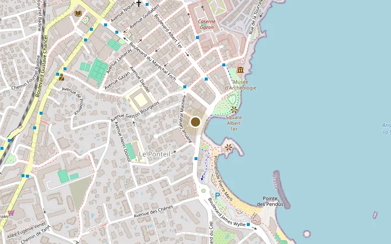 Plan du quartier du cabinet, 8 avenue de l’Ilette à Antibes, près du parking du Ponteil